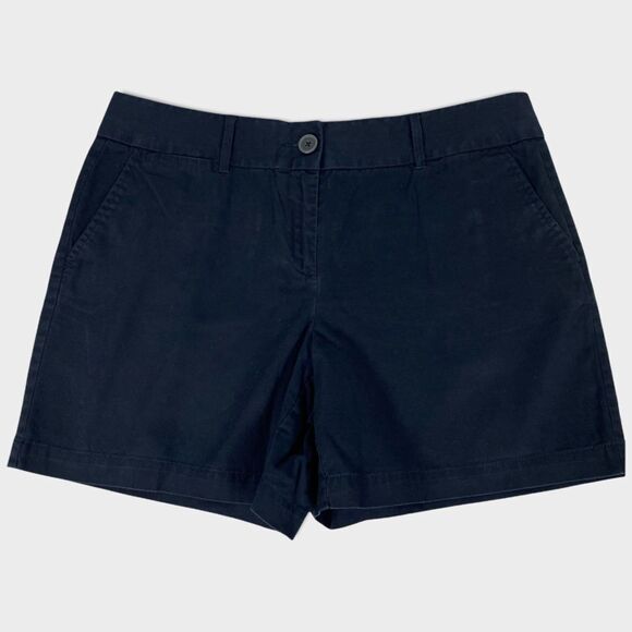 Loft Darkest Blue Cotton Shorts size 10 - Picture 1 of 3